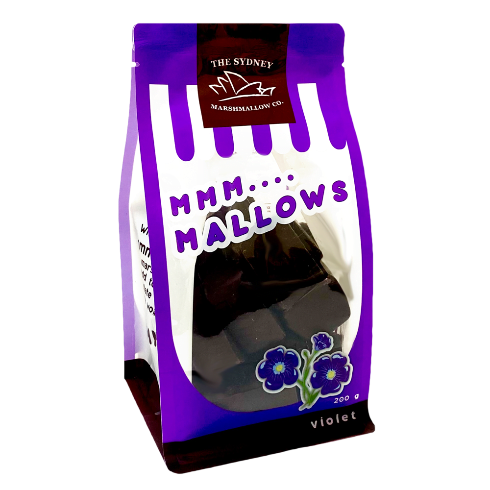 Chocolate violet marshmallows