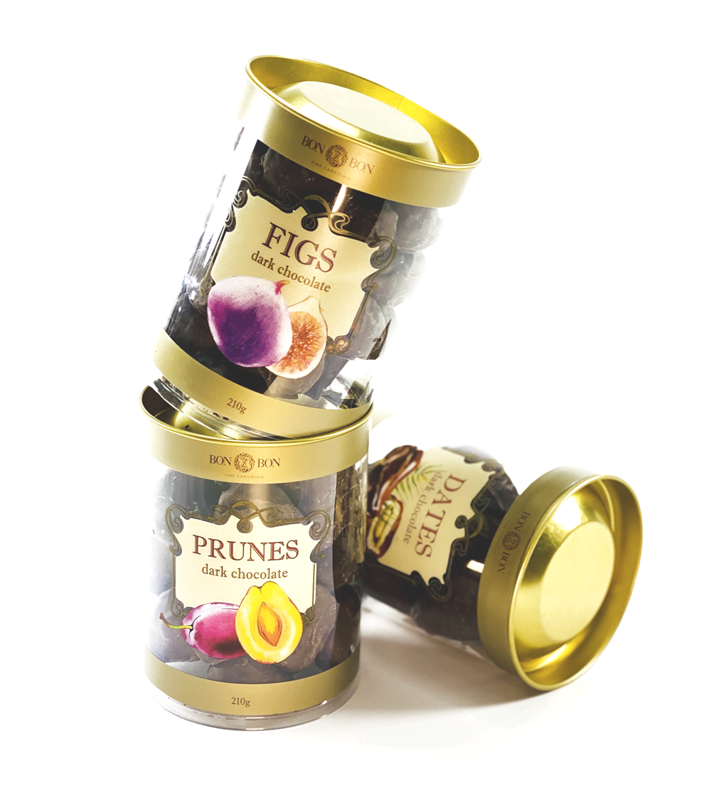 Dates dark chocolate -  clear cylinder - Image 2