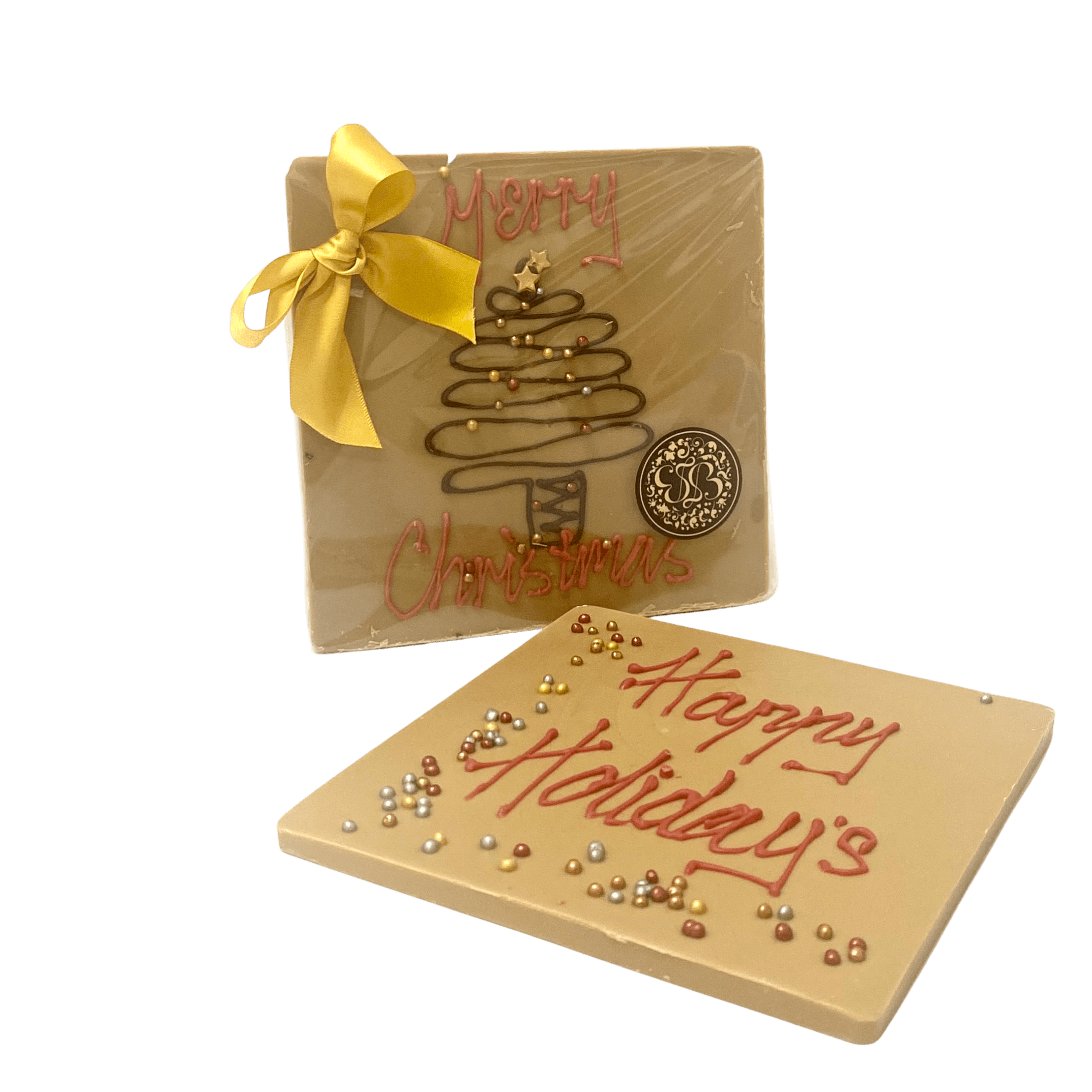 Festive Message Chocolate Plaque - Caramel - Image 3