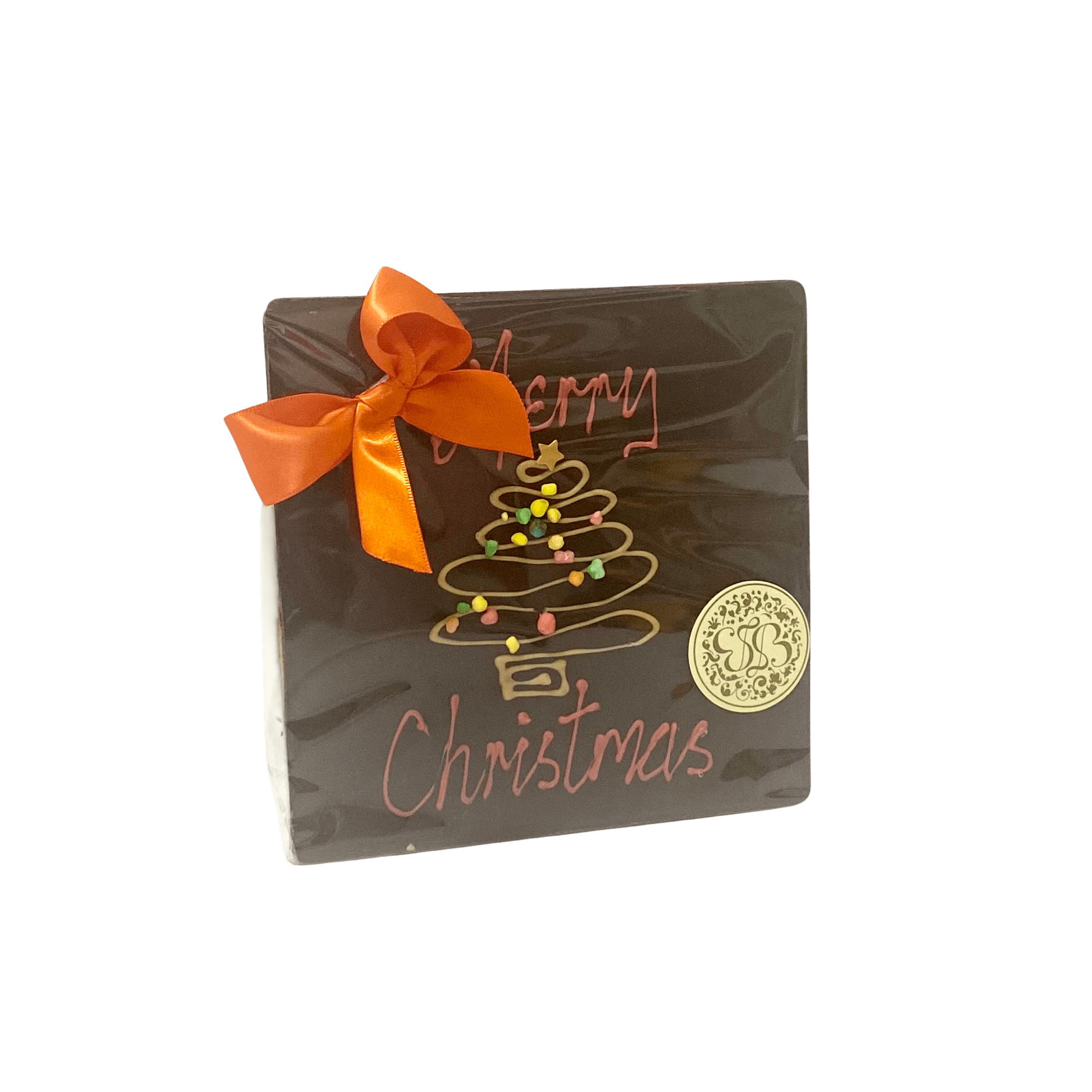 Festive Message Chocolate Plaque - Dark